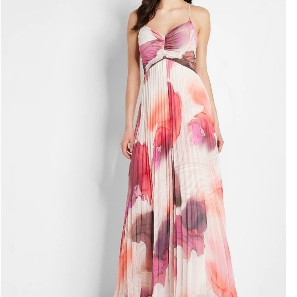 Pink Floral Sleeveless Maxi Dress (perfect for a guest at a spring wedding) 🌸